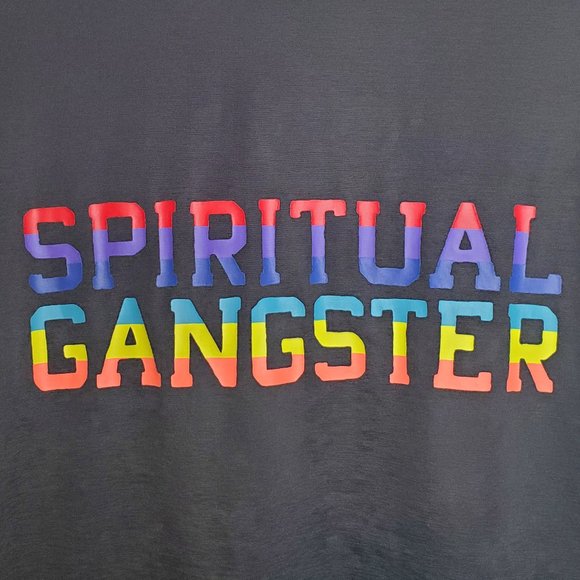 Black Spiritual Gangster long sleeve T- shirt with Rainbow lettering (NWT) - Picture 1 of 5